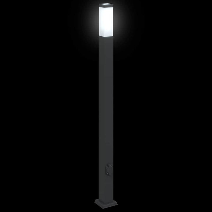 pullertlampe med stikkontakt 110 cm sort IP44