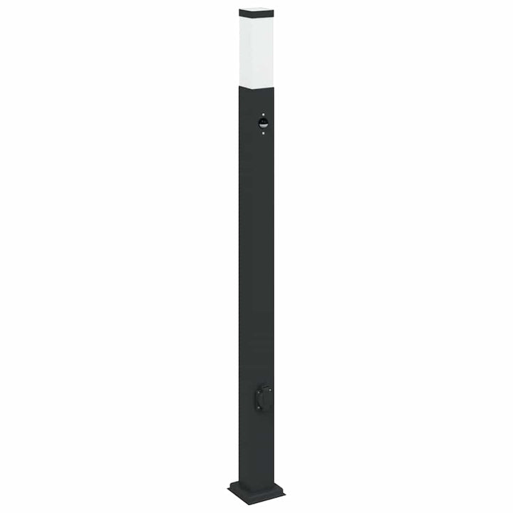 pullertlamper med sensor og stikkontakt 3 stk. 110 cm sort IP44