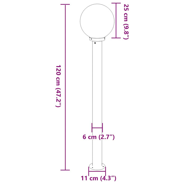 pullertlampe 120 cm rustfrit stål IP44