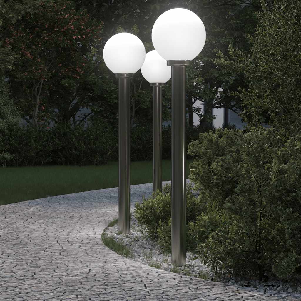 pullertlamper 3 stk. 120 cm rustfrit stål IP44