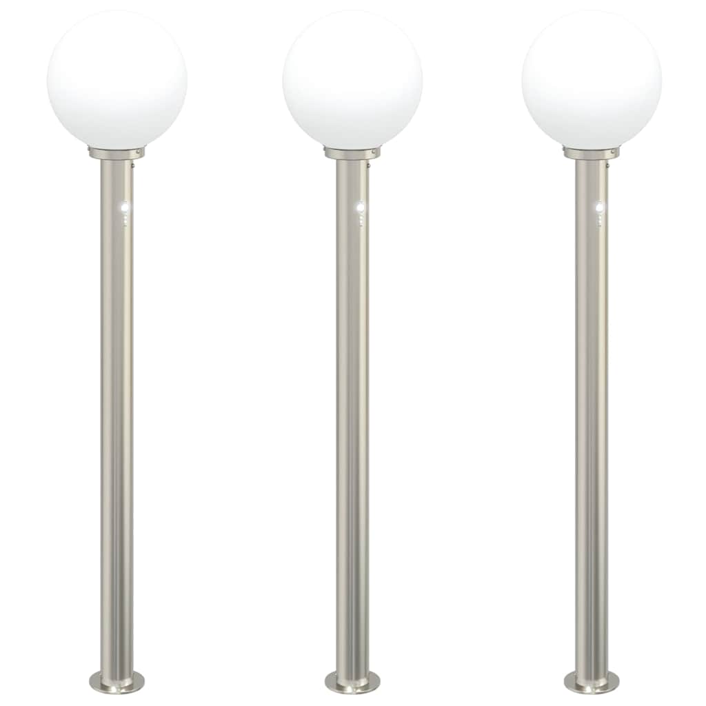 pullertlamper med sensor 3 stk. 120 cm rustfrit stål IP44