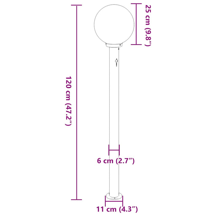 pullertlamper med sensor 3 stk. 120 cm rustfrit stål IP44