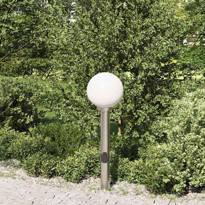 pullertlampe med stikkontakt 80 cm rustfrit stål IP44
