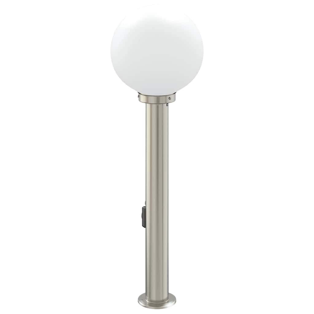 pullertlampe med stikkontakt 80 cm rustfrit stål IP44