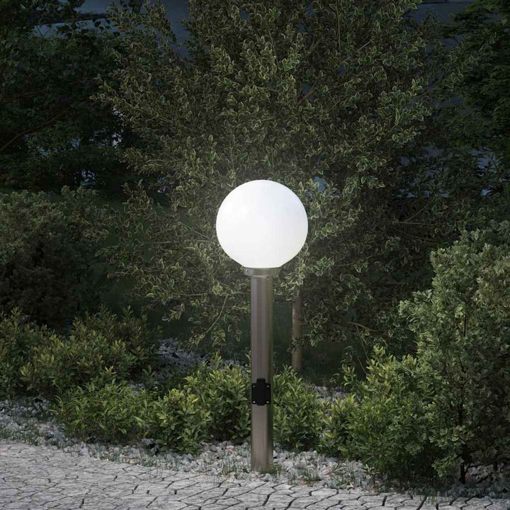 pullertlampe med stikkontakt 80 cm rustfrit stål IP44