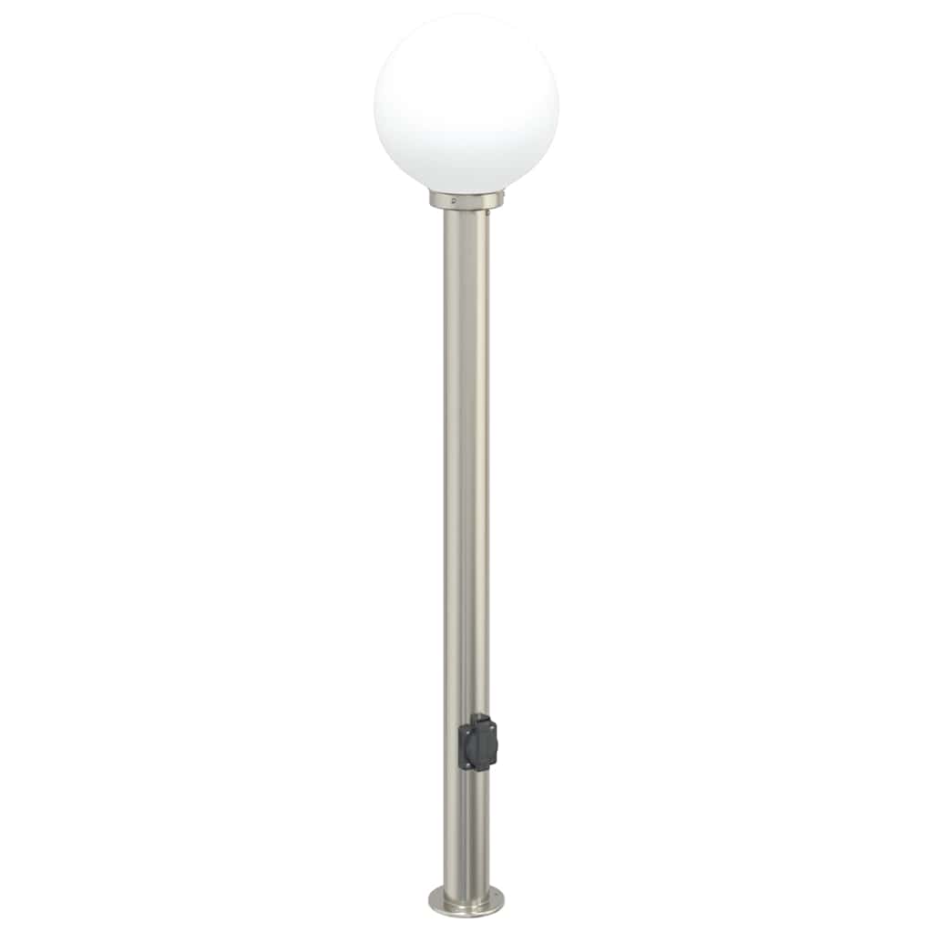 pullertlampe med stikkontakt 120 cm rustfrit stål IP44