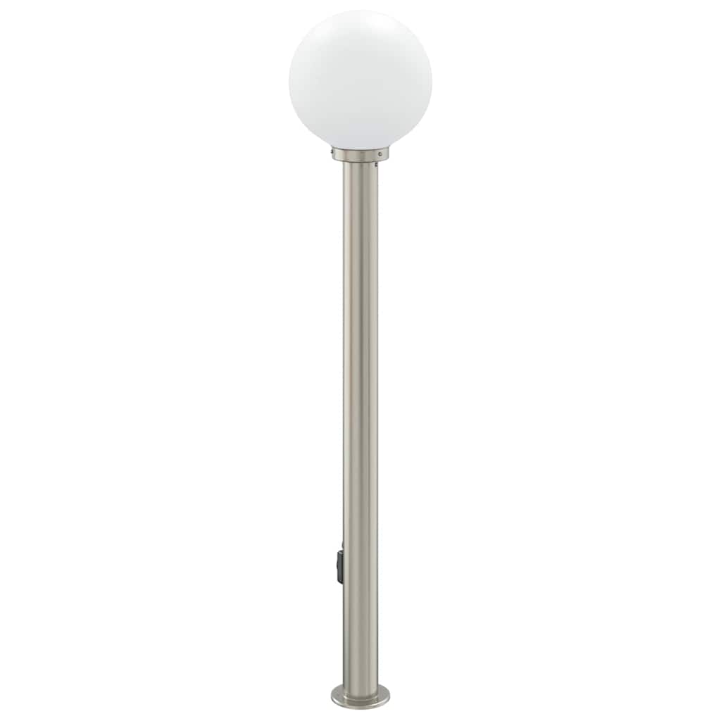 pullertlampe med stikkontakt 120 cm rustfrit stål IP44