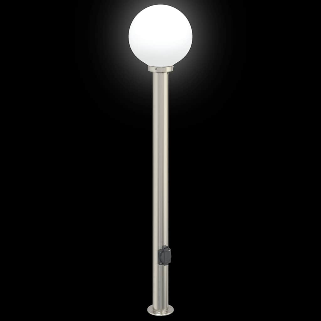 pullertlamper med stikkontakt 3 stk. 120 cm rustfrit stål IP44