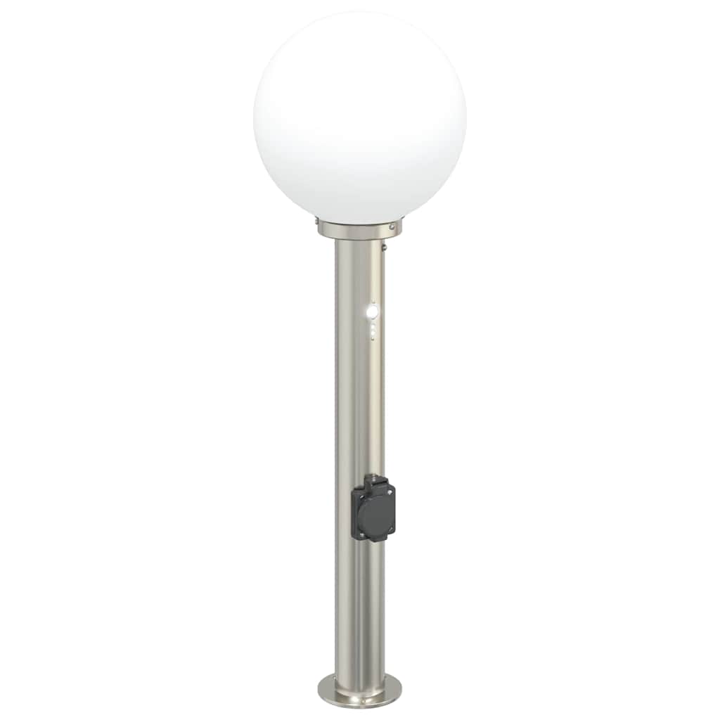 pullertlampe med sensor og stikkontakt 80 cm rustfrit stål IP44
