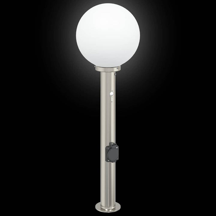 pullertlampe med sensor og stikkontakt 80 cm rustfrit stål IP44