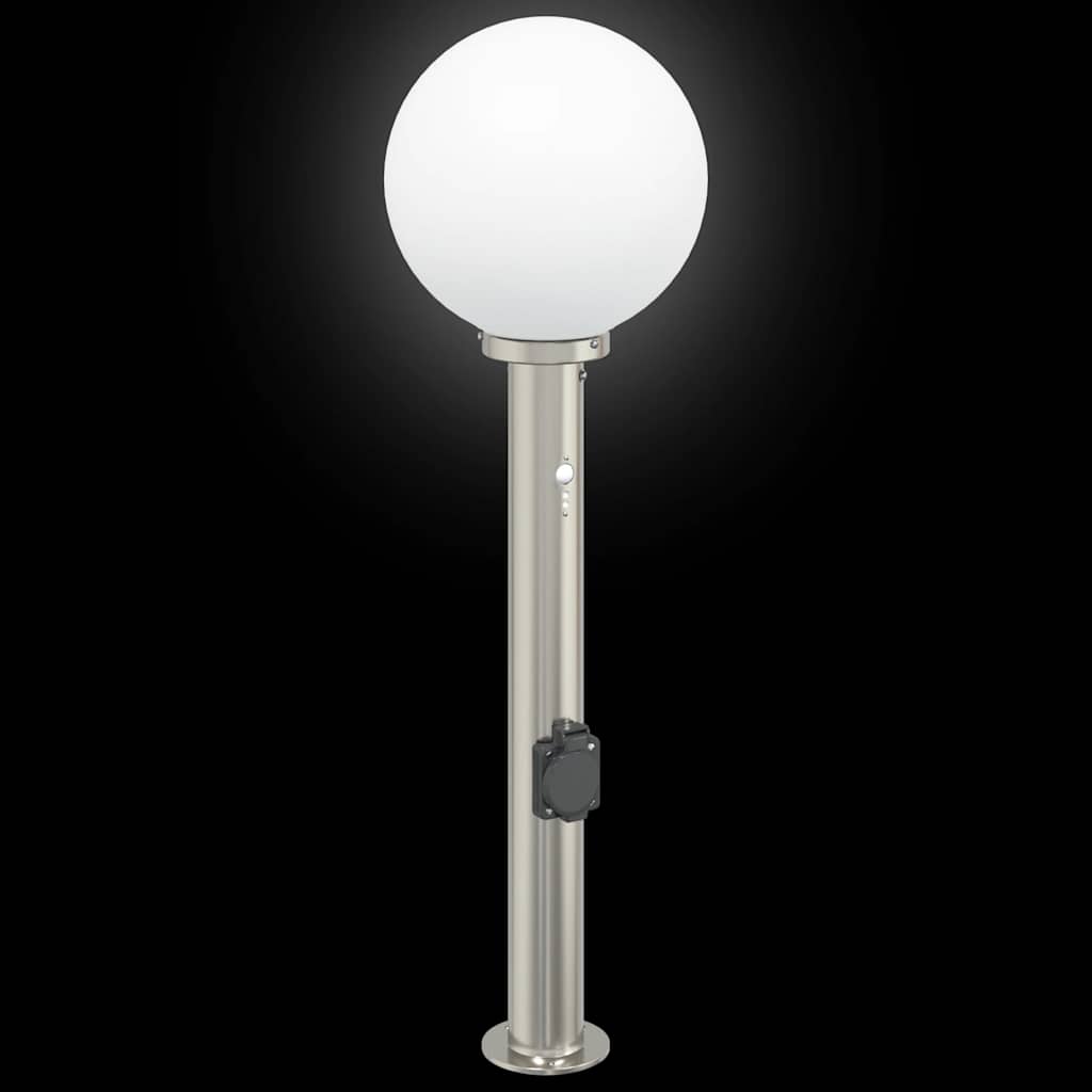 pullertlamper med sensor og stikkontakt 3 stk. 80 cm rustfrit stål IP44