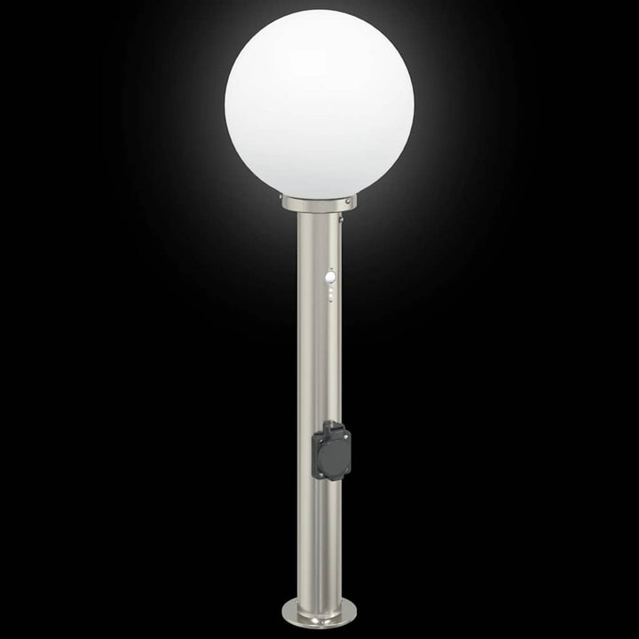 pullertlamper med sensor og stikkontakt 3 stk. 80 cm rustfrit stål IP44