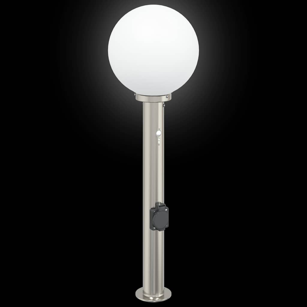 pullertlamper med sensor og stikkontakt 3 stk. 80 cm rustfrit stål IP44
