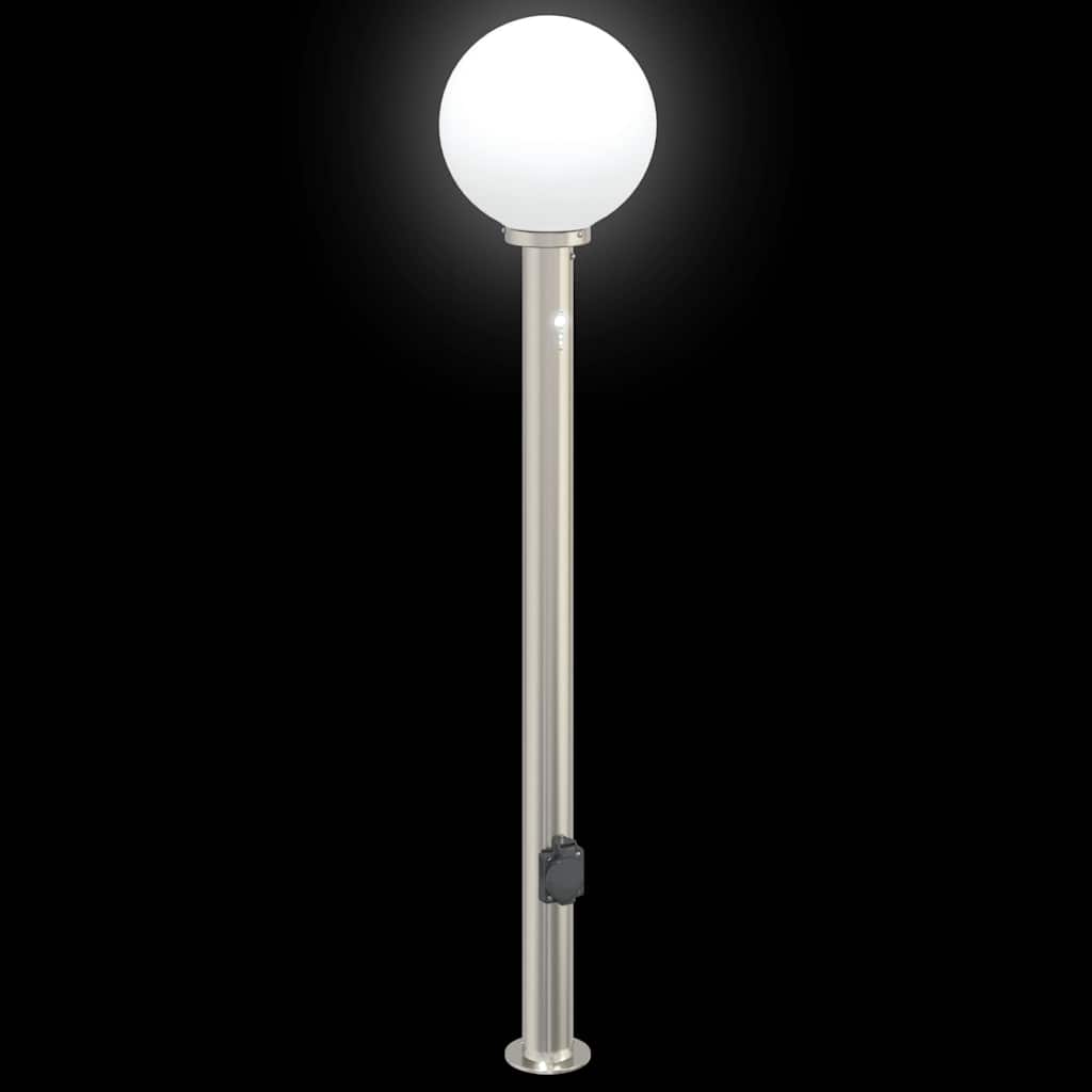 pullertlampe med sensor og stikkontakt 120 cm rustfrit stål IP44