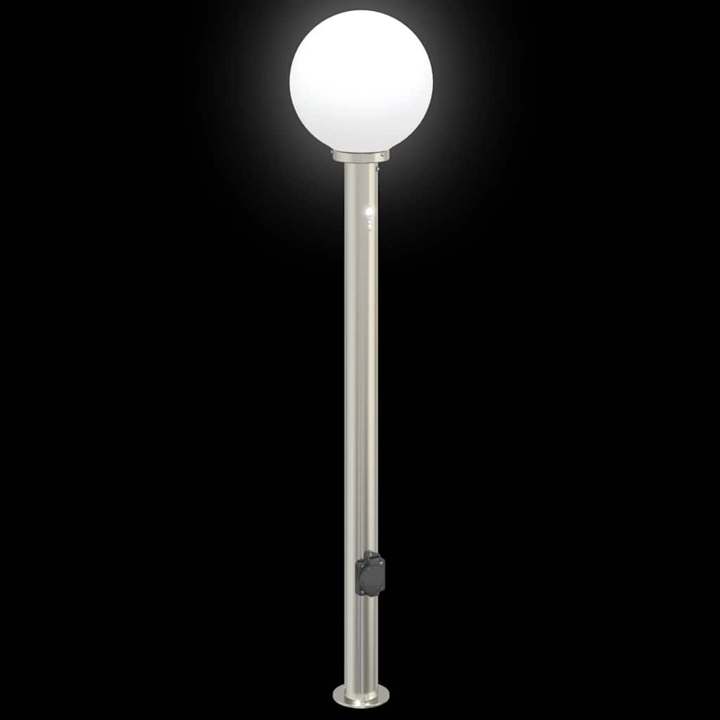 pullertlamper med sensor og stikkontakt 3 stk. 120 cm rustfrit stål IP44