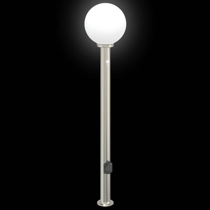pullertlamper med sensor og stikkontakt 3 stk. 120 cm rustfrit stål IP44