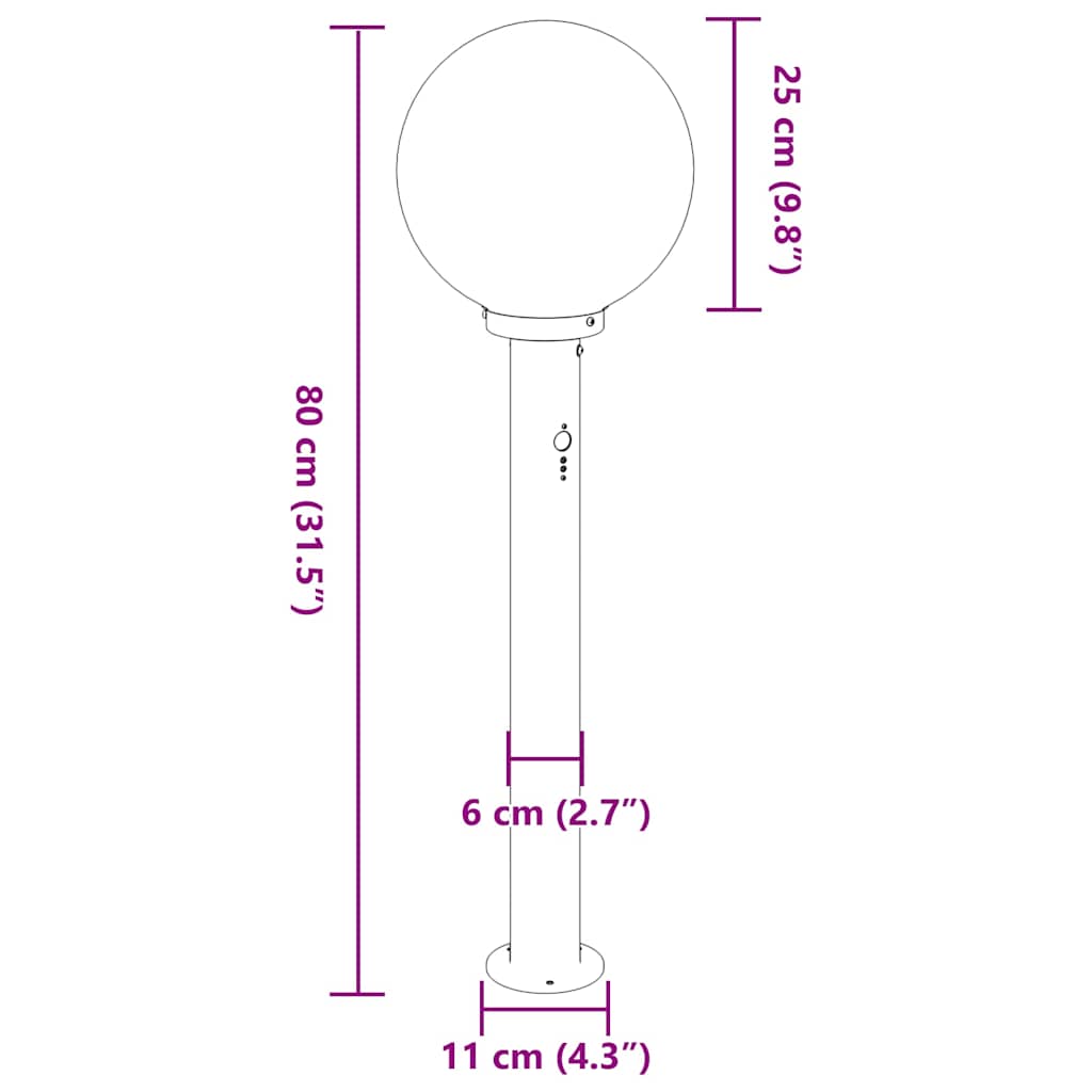 pullertlampe med sensor 80 cm sort IP44