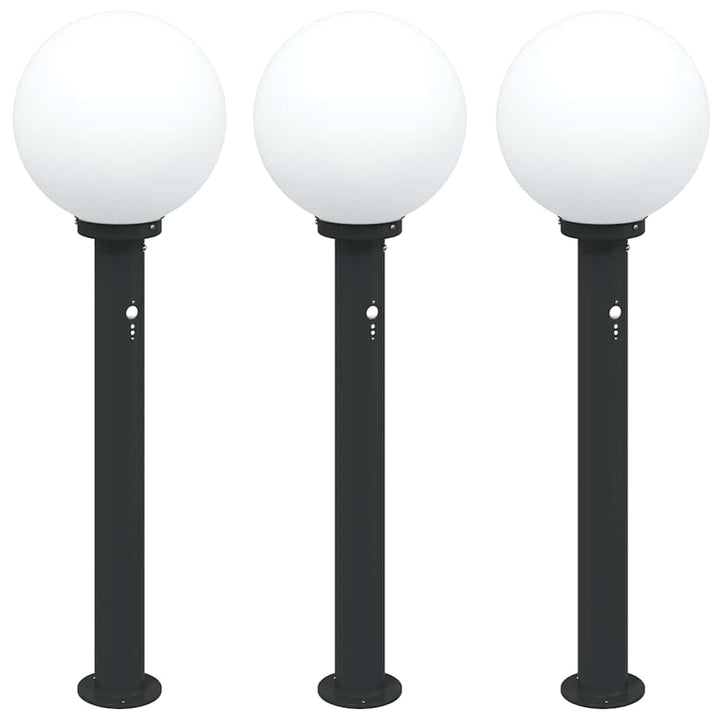 pullertlamper med sensor 3 stk. 80 cm sort IP44