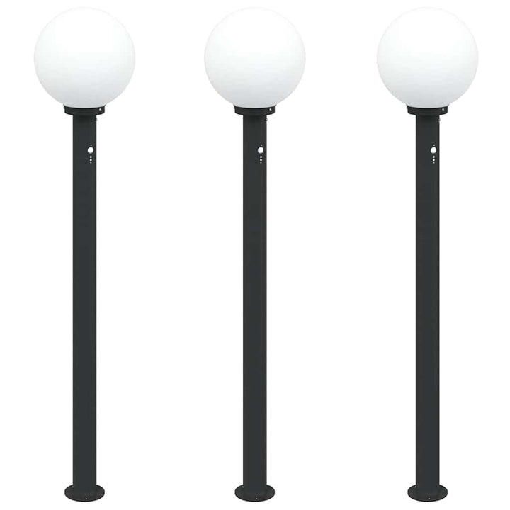 pullertlamper med sensor 3 stk. 120 cm sort IP44