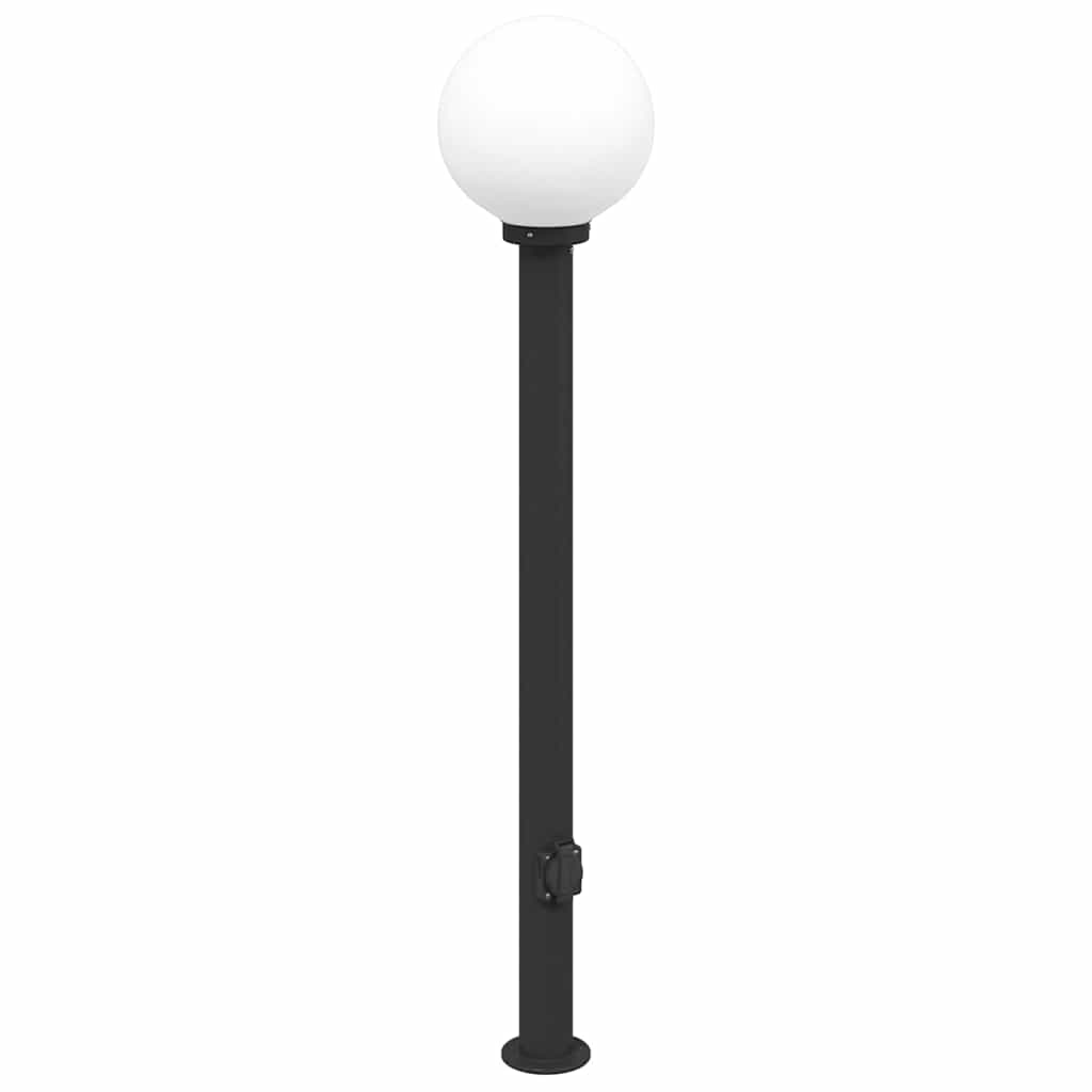 pullertlamper med stikkontakt 3 stk. 120 cm sort IP44
