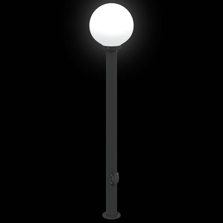pullertlamper med stikkontakt 3 stk. 120 cm sort IP44