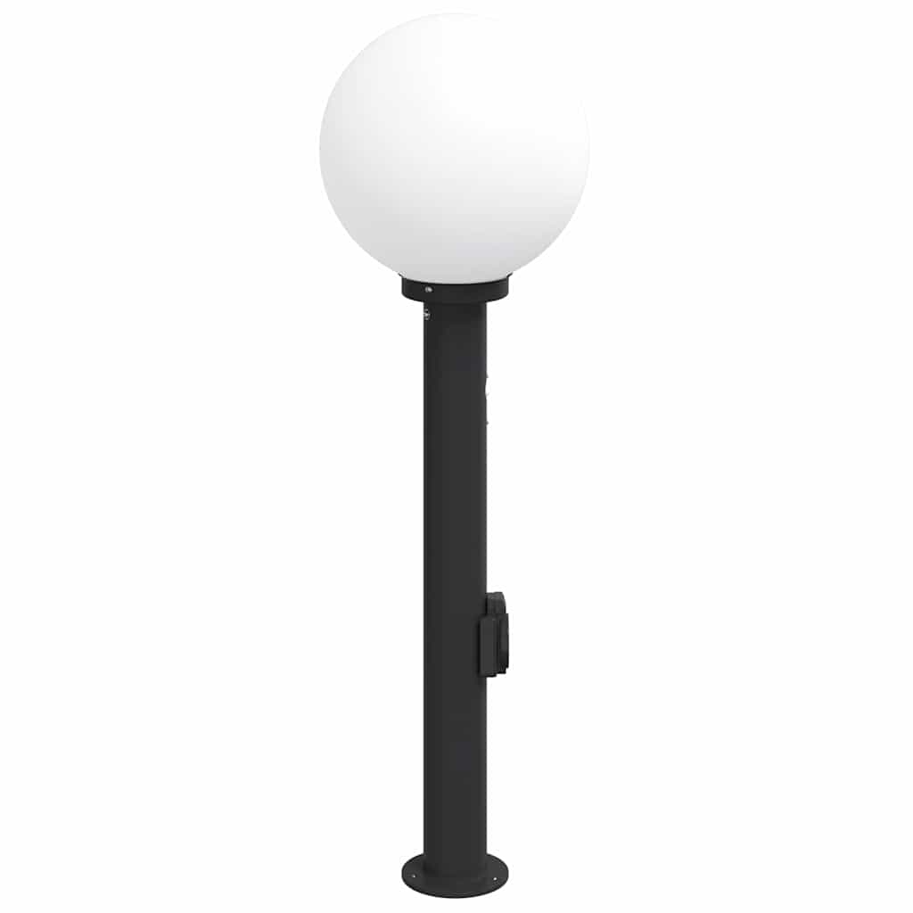 pullertlampe med sensor og stikkontakt 80 cm sort IP44
