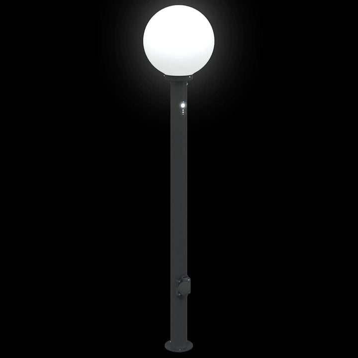 pullertlamper med sensor og stikkontakt 3 stk. 120 cm sort IP44