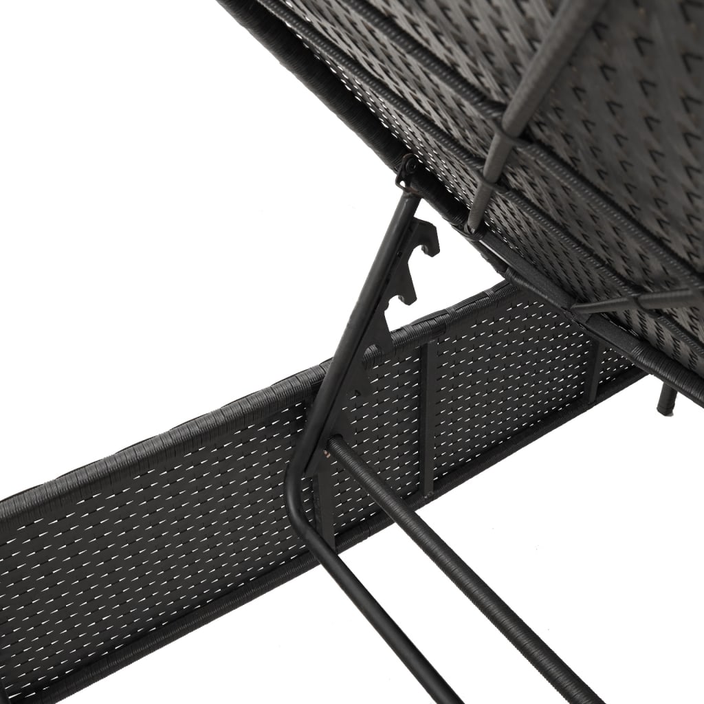 liggestole 2 stk. med hynder polyrattan sort