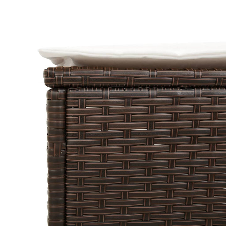 liggestole 2 stk. med hynder polyrattan brun