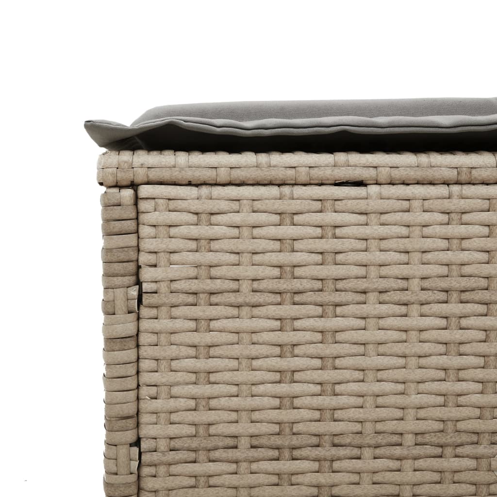 liggestole 2 stk. med hynder polyrattan beige