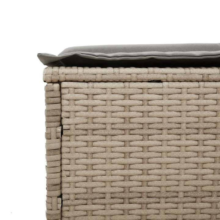 liggestole 2 stk. med hynder polyrattan beige