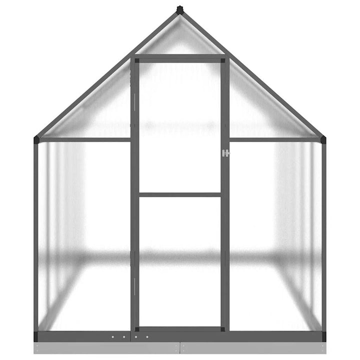 drivhus med fundamentramme 334x169x202 cm aluminium antracitgrå