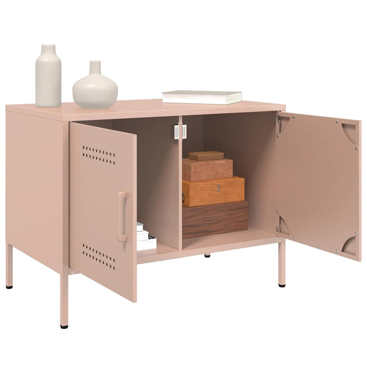 tv-borde 2 stk. 68x39x50,5 cm stål lyserød