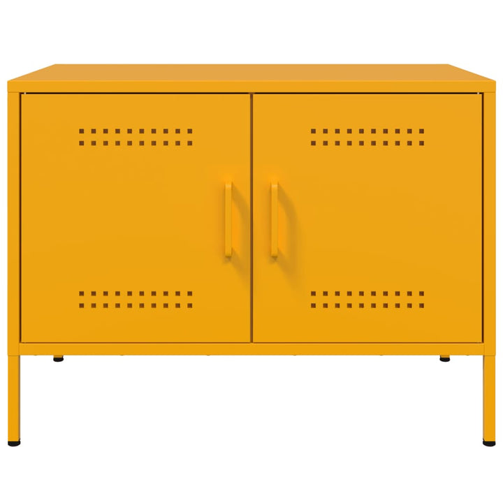 tv-bord 68x39x50,5 cm stål sennepsgul