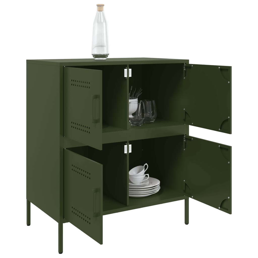 skab 68x39x79 cm stål olivengrøn
