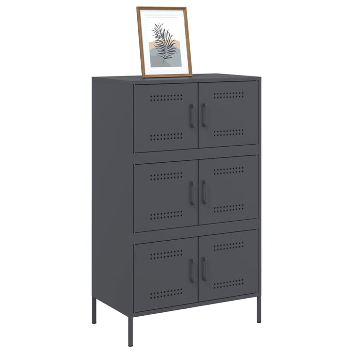 højskab 68x39x113 cm stål antracitgrå