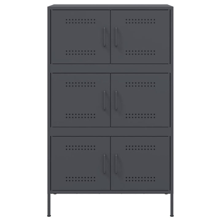 højskab 68x39x113 cm stål antracitgrå