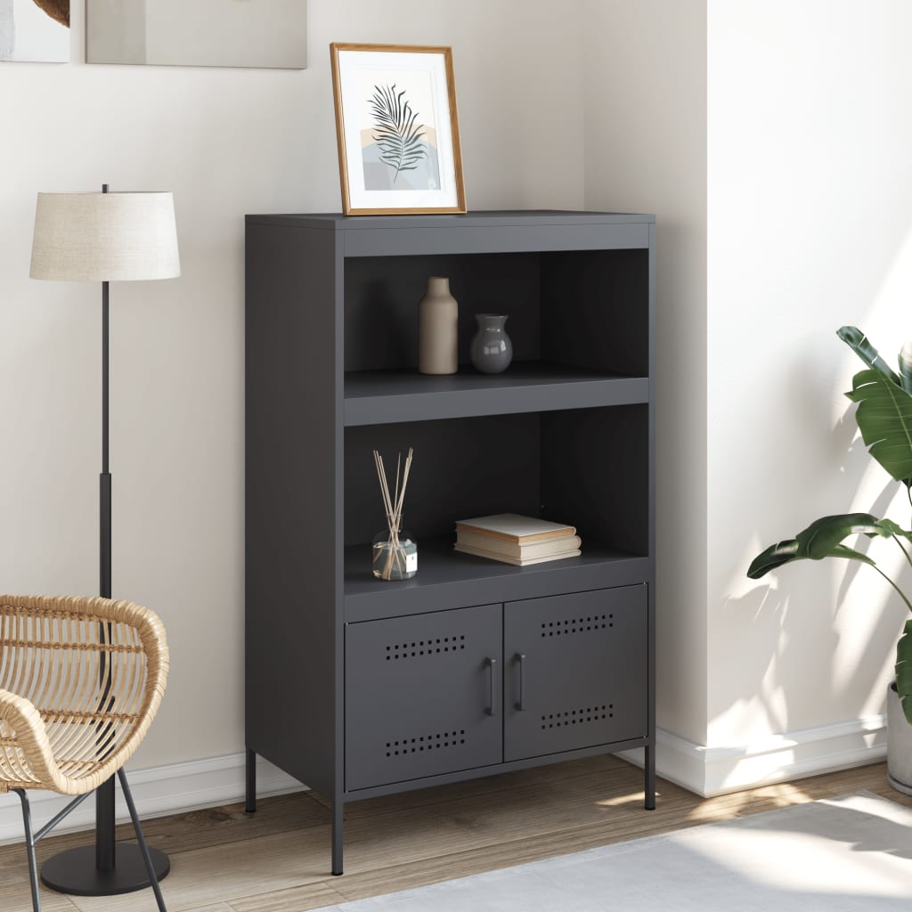 højskab 68x39x113 cm stål antracitgrå