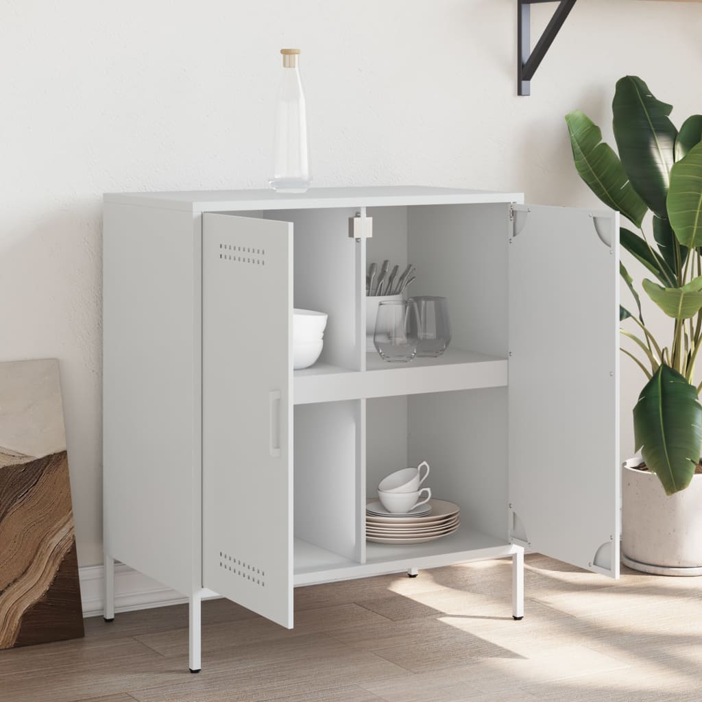 skab 68x39x79 cm stål hvid