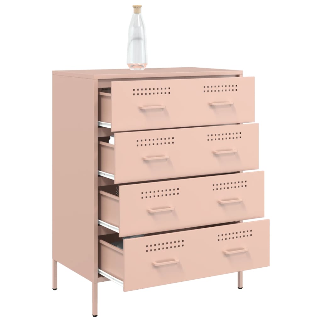 skab 68x39x89 cm stål lyserød