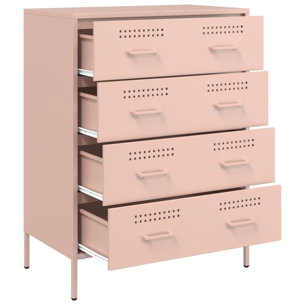 skab 68x39x89 cm stål lyserød