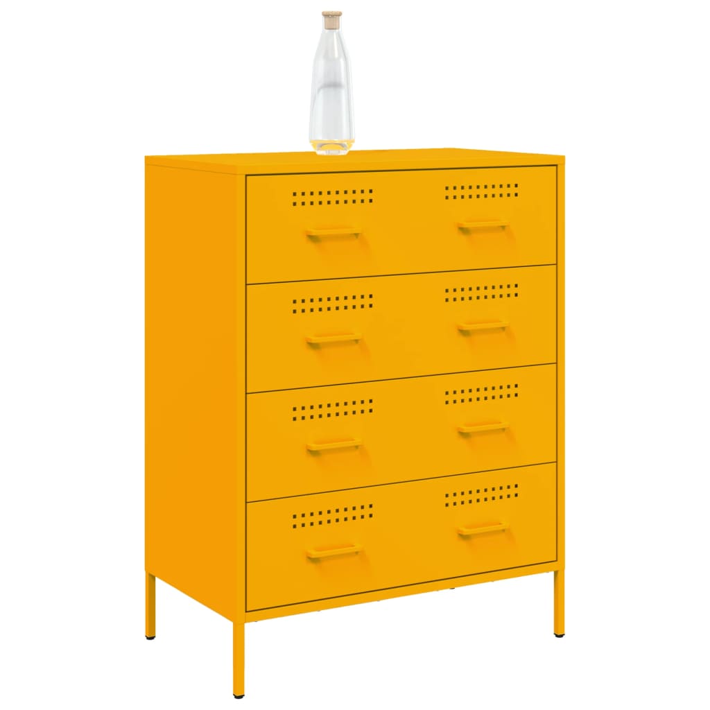 natbord 68x39x89 cm stål sennepsgul