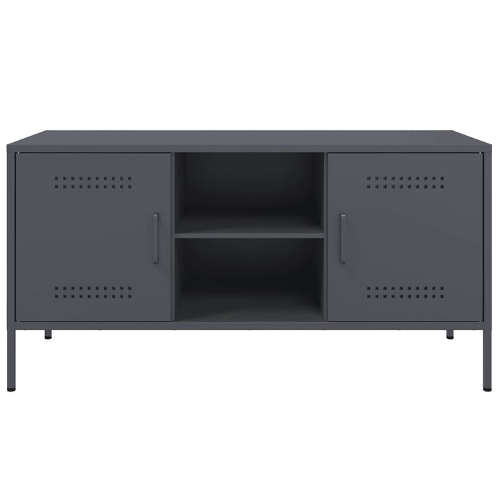 tv-bord 100,5x39x50,5 cm stål antracitgrå