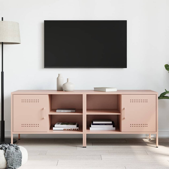 tv-borde 2 stk. 68x39x50,5 cm stål lyserød
