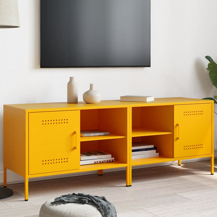 tv-borde 2 stk. 68x39x50,5 cm stål sennepsgul