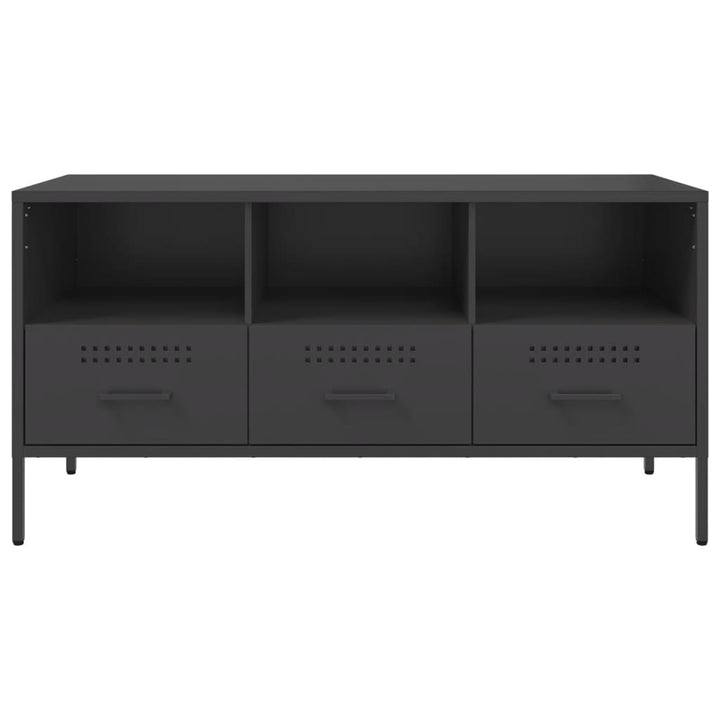 tv-bord 100,5x39x50,5 cm stål sort