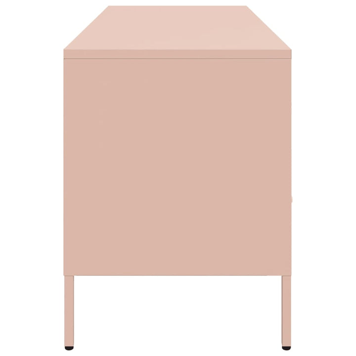 tv-bord 100,5x39x50,5 cm stål lyserød