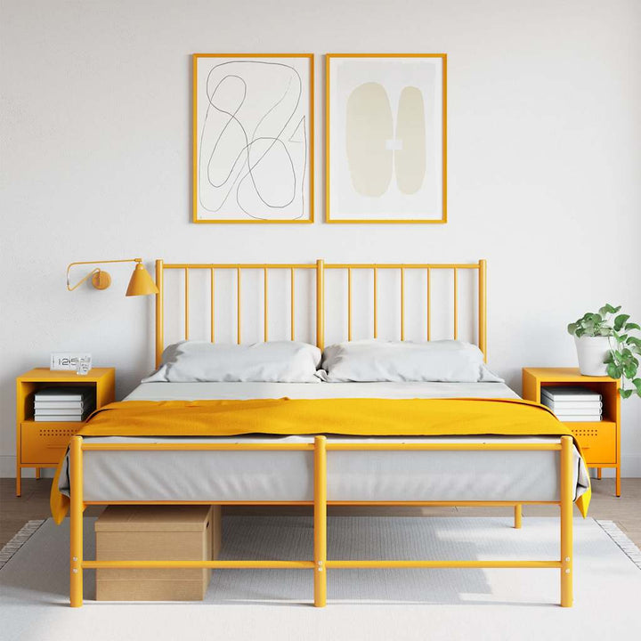 sengeborde 2 stk. 36x39x50,5 cm stål sennepsgul