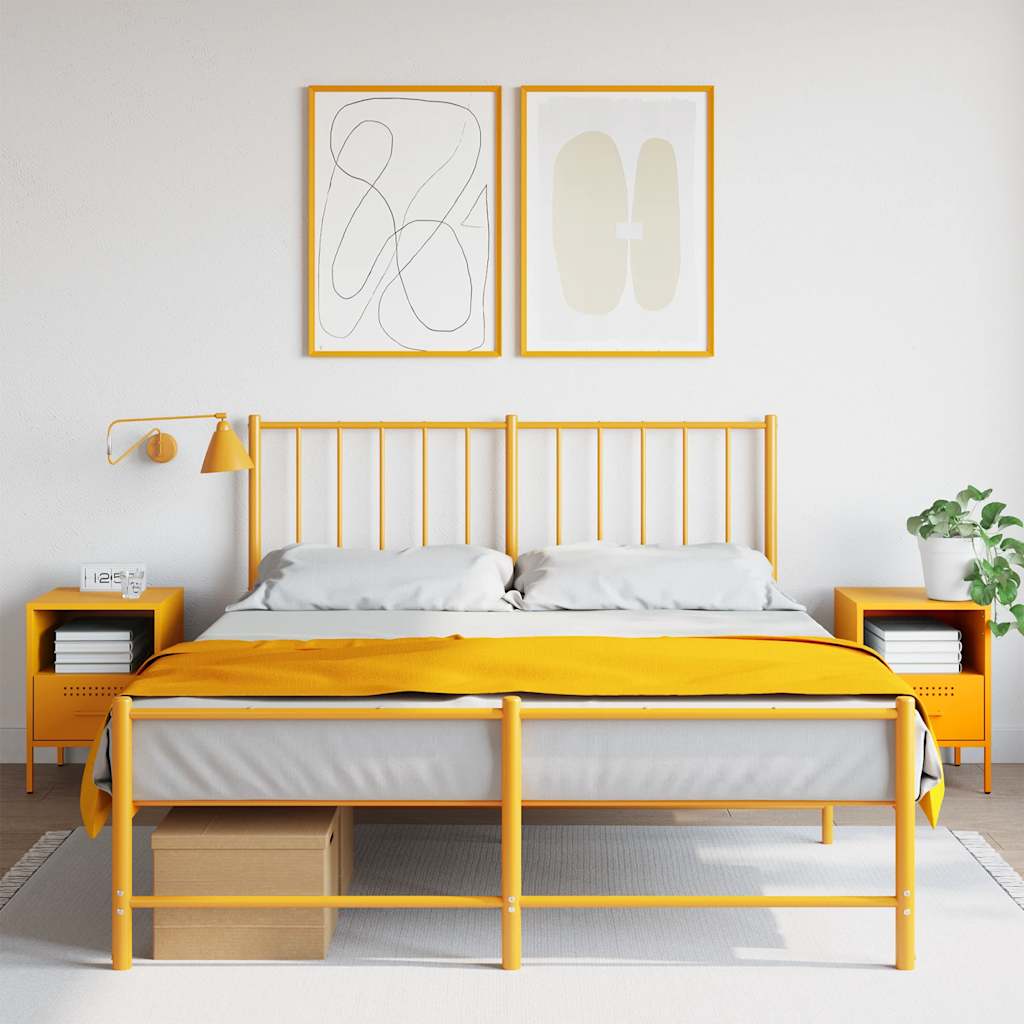 sengeborde 2 stk. 36x39x50,5 cm stål sennepsgul