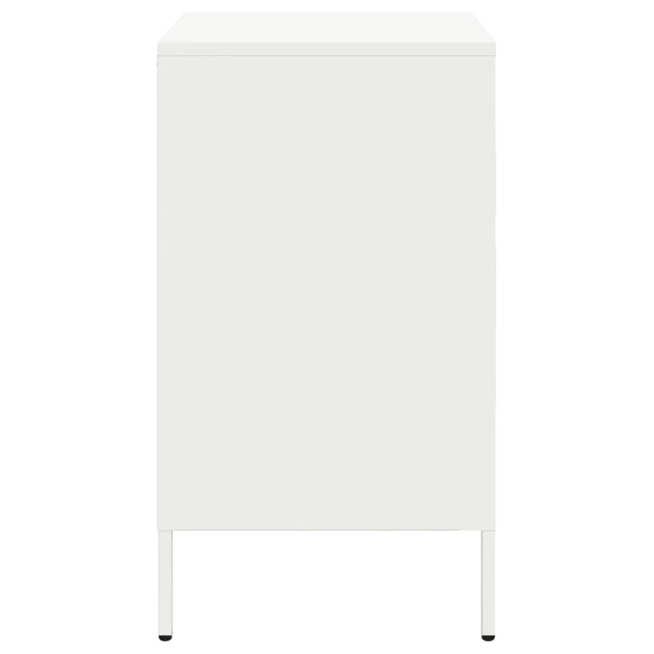sengebord 36x39x68 cm stål hvid